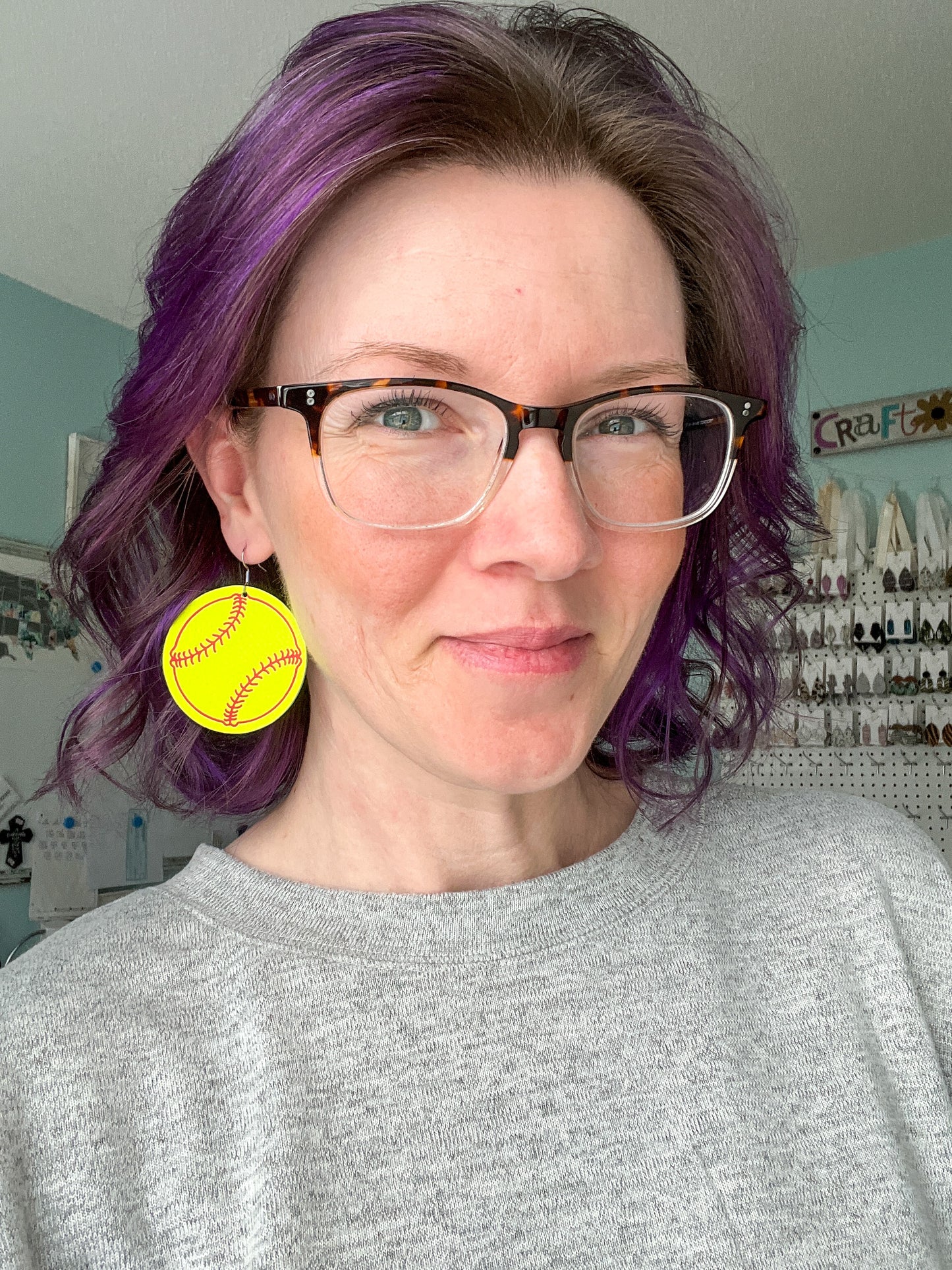 SALE: Softball Leather Earrings - ONLY ONE LEFT