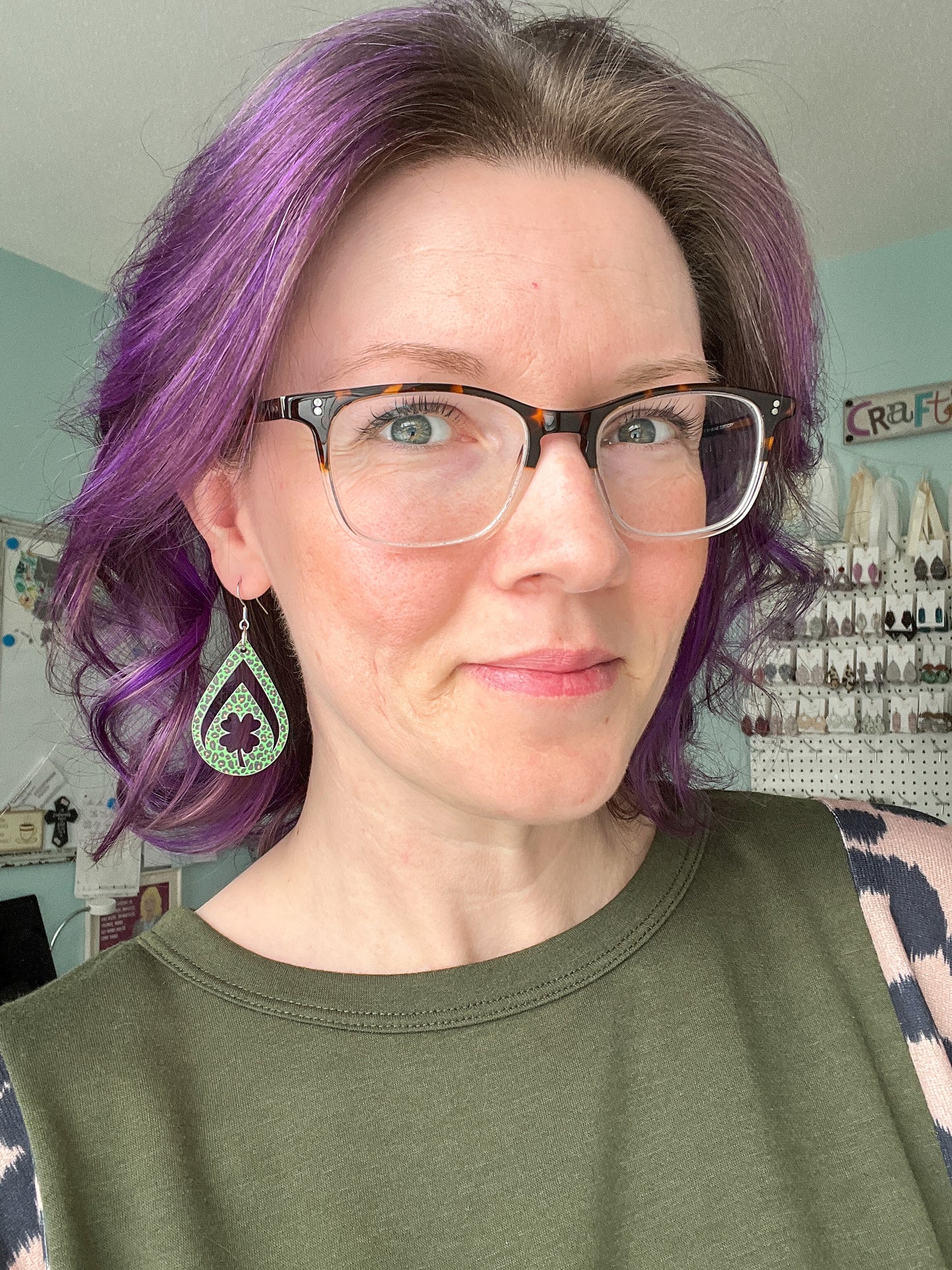 Mini Leopard Acrylic Clover Earrings: Choose From 3 Styles - LAST CHANCE