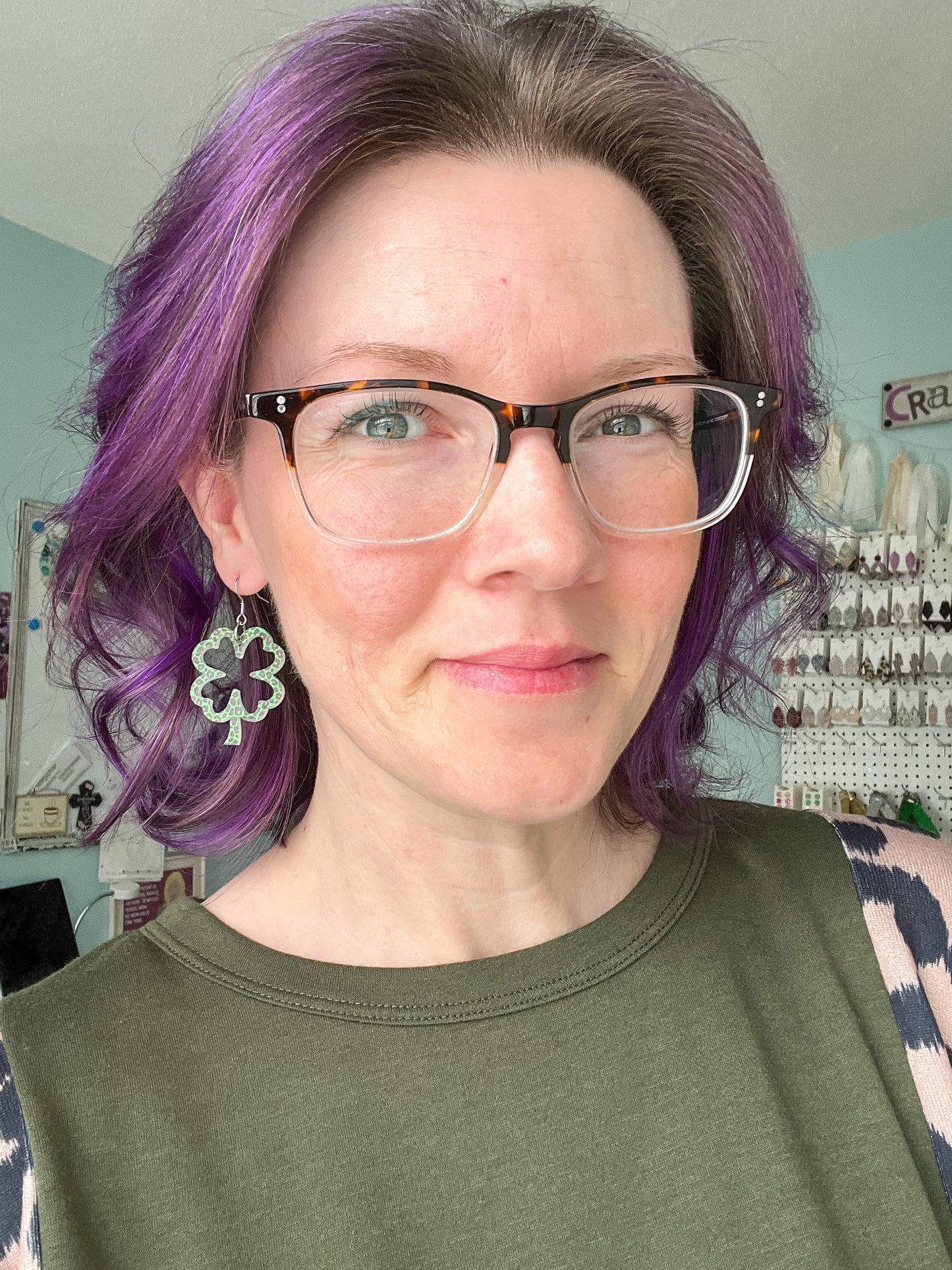 Mini Leopard Acrylic Clover Earrings: Choose From 3 Styles - LAST CHANCE