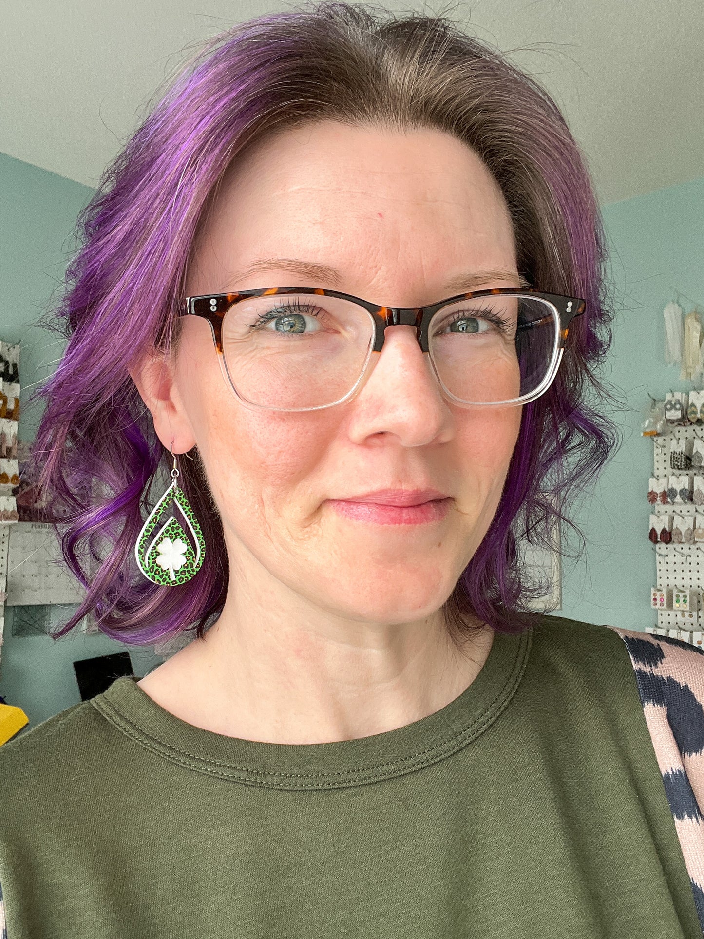 Mini Leopard Acrylic Clover Earrings: Choose From 3 Styles - LAST CHANCE