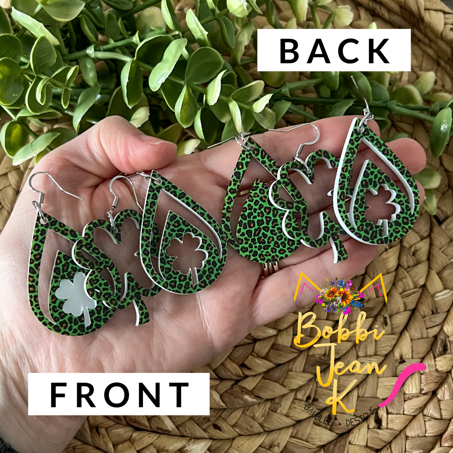 Mini Leopard Acrylic Clover Earrings: Choose From 3 Styles - LAST CHANCE