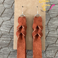 Toast Brown Hand Braided Suede Leather Earrings