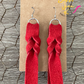 Red Hand Braided Suede Leather Earrings
