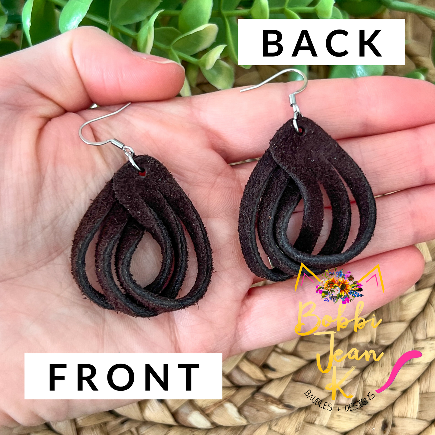 SALE: Dark Chocolate Brown Loop Suede Leather Earrings - COLOR WILL BE DISCONTINUED ONCE SOLD OUT