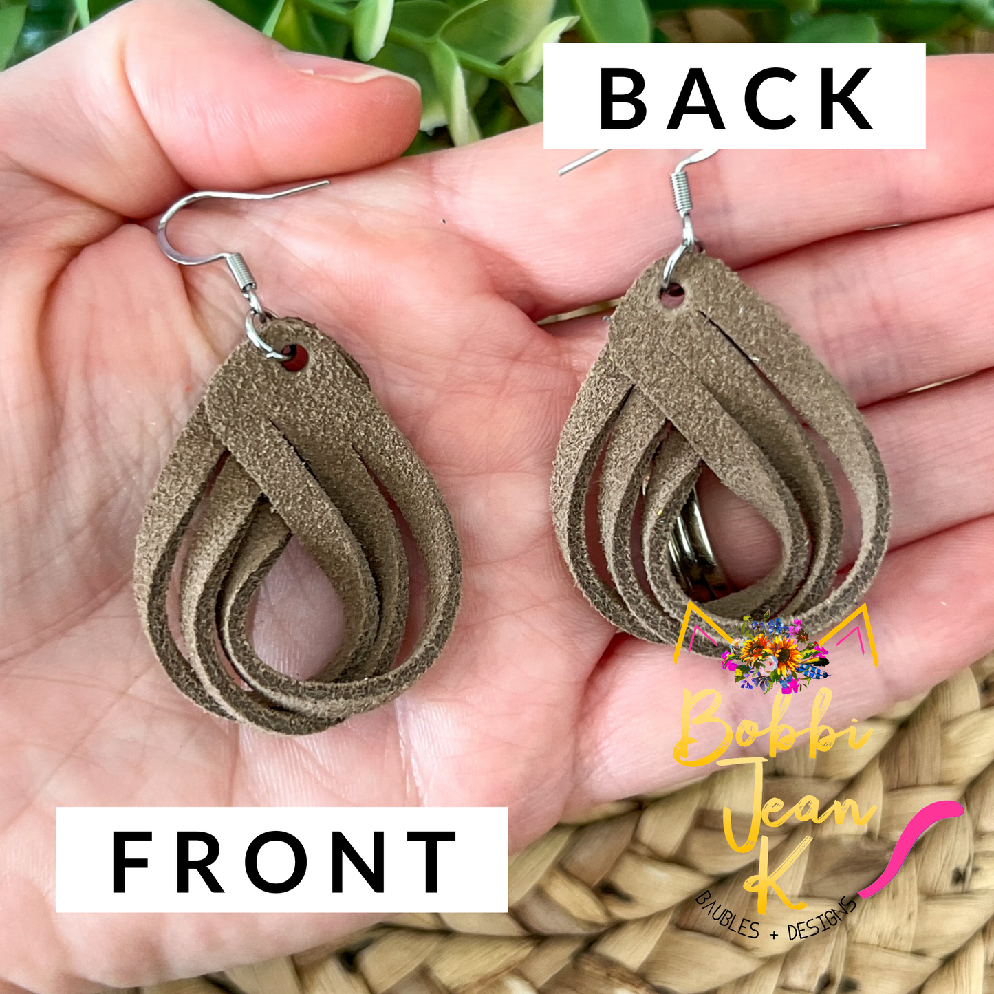 Sandy Brown Loop Suede Leather Earrings