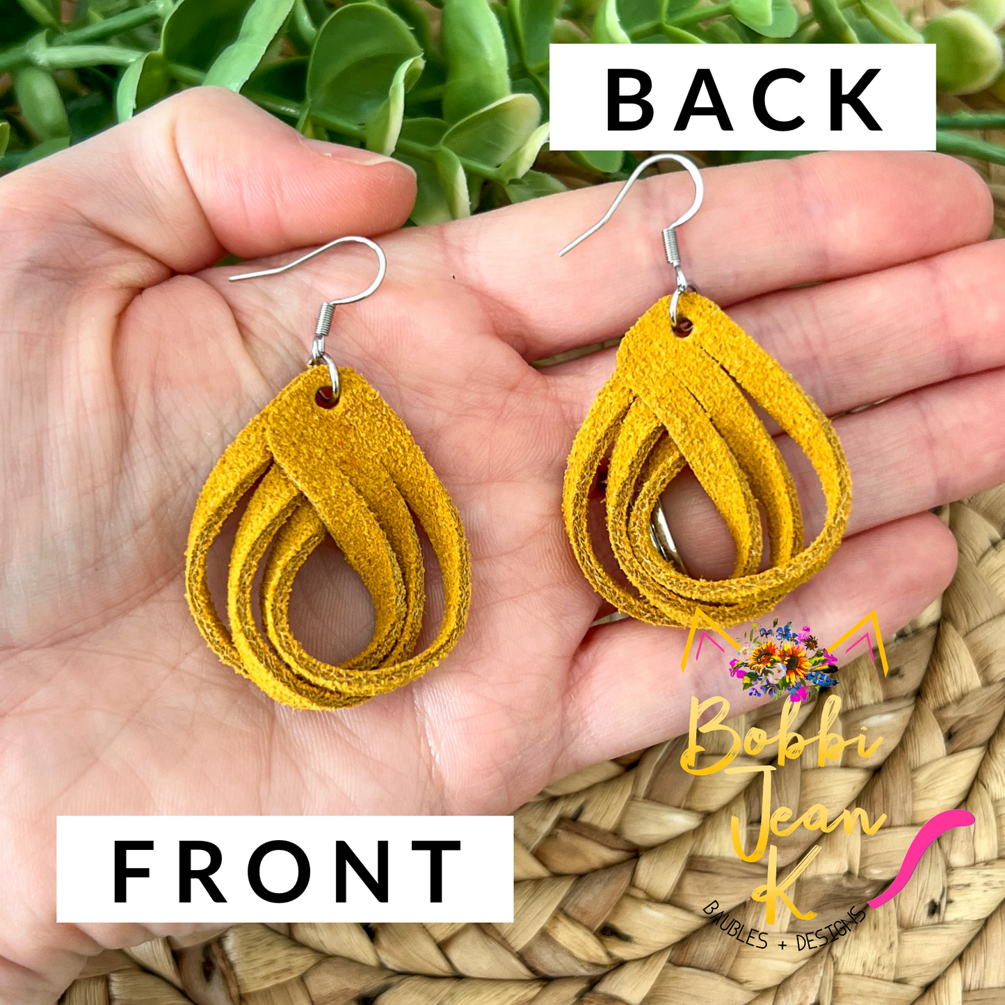 SALE: Mustard Loop Suede Leather Earrings - COLOR WILL BE DISCONTINUED ONCE SOLD OUT