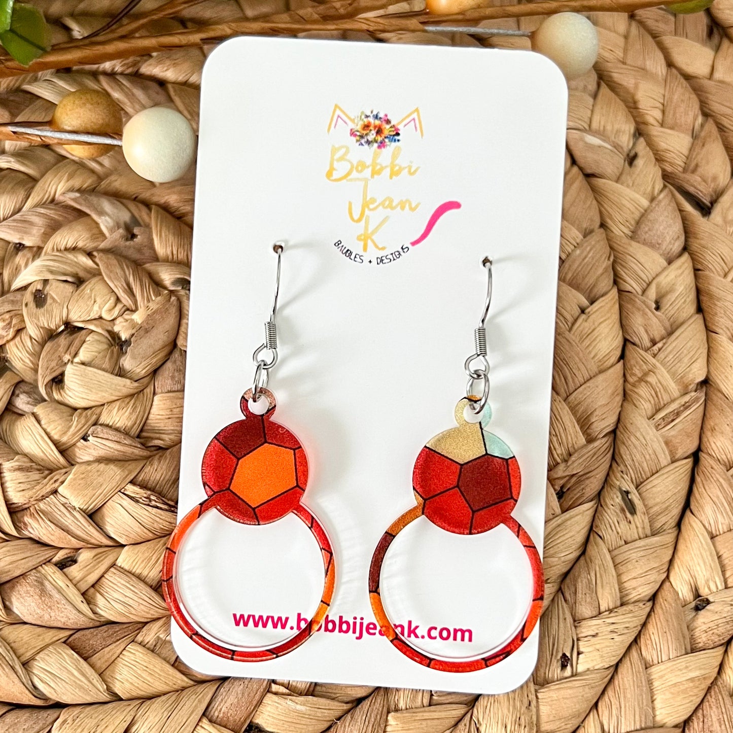 Stained Glass Acrylic Earrings: Choose From 2 Shape Options - LAST CHANCE