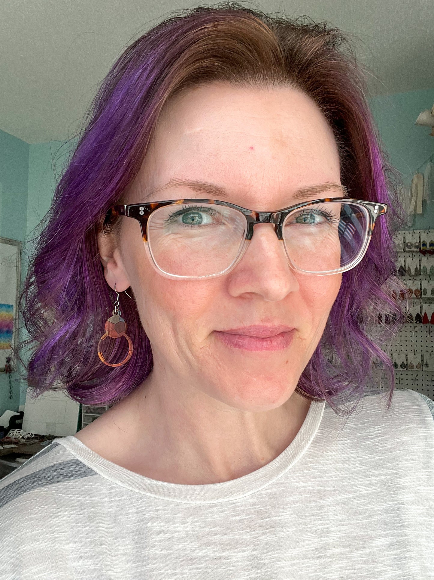 Stained Glass Acrylic Earrings: Choose From 2 Shape Options - LAST CHANCE