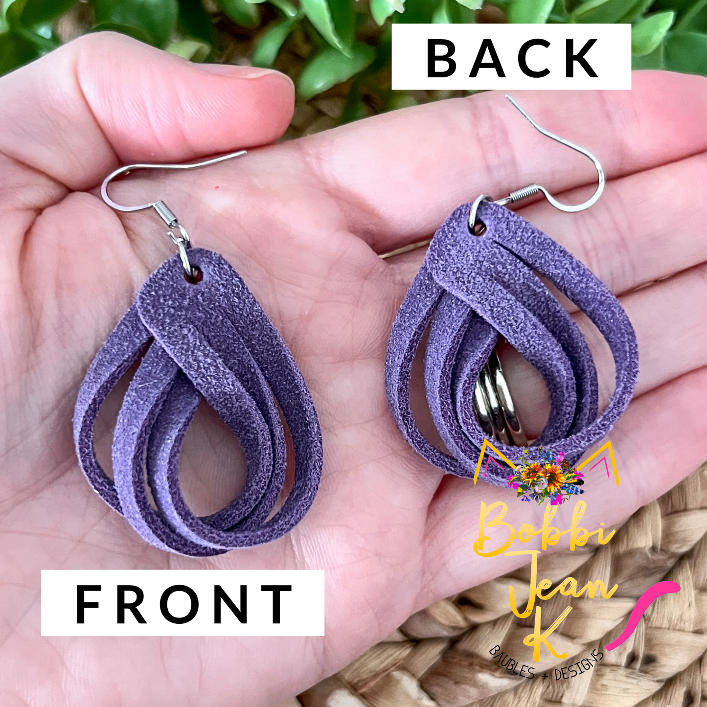 SALE: Amethyst Loop Suede Leather Earrings - COLOR WILL BE DISCONTINUED ONCE SOLD OUT