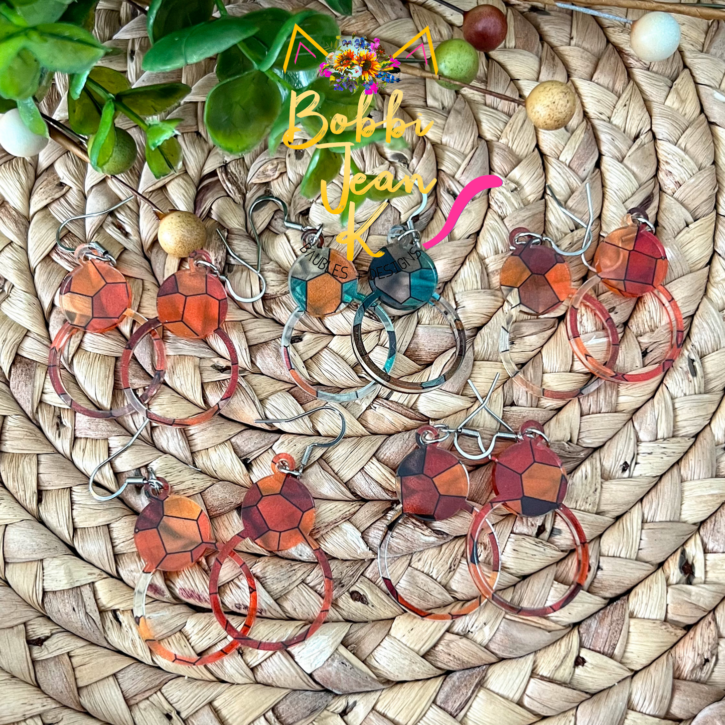 Stained Glass Acrylic Earrings: Choose From 2 Shape Options - LAST CHANCE