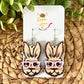 Engraved Wood Bunny with Glasses Earrings: Choose From 4 Styles