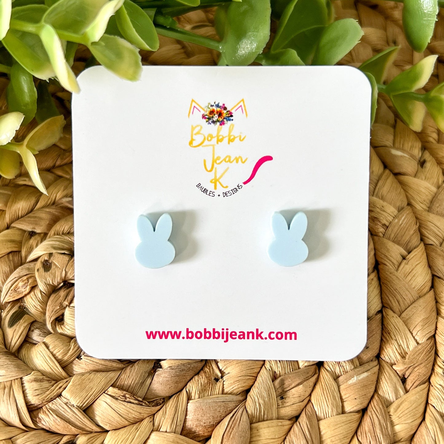 Mini Pastel Bunny Matte Acrylic Studs: Choose From 4 Colors