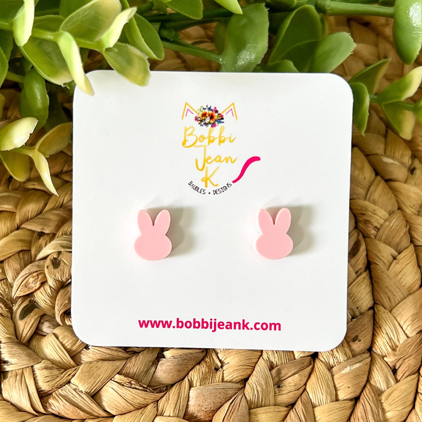 Mini Pastel Bunny Matte Acrylic Studs: Choose From 4 Colors