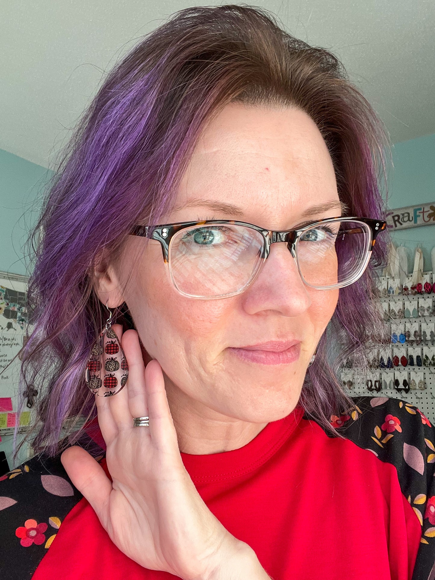 Leopard & Plaid Pumpkin Acrylic Earrings: Choose From 2 Shape Options