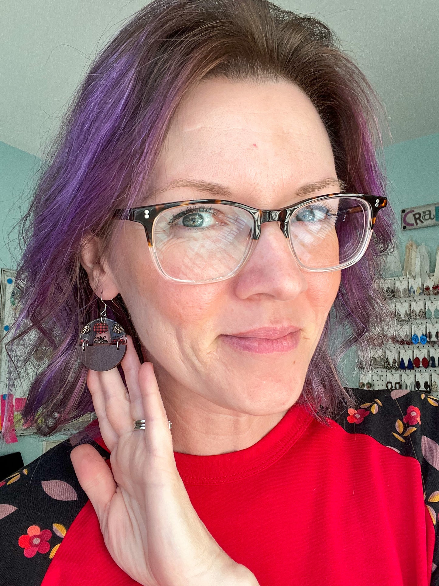 Leopard & Plaid Pumpkin Acrylic Earrings: Choose From 2 Shape Options