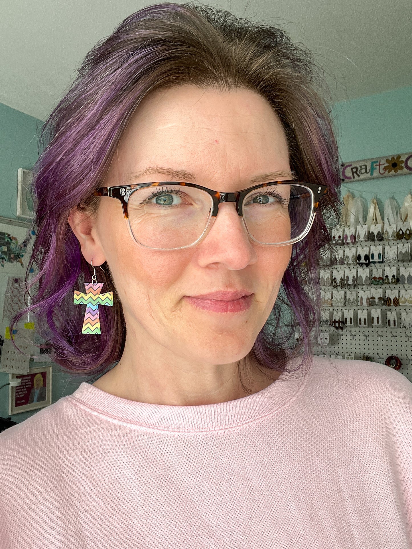 Pastel Chevron Acrylic Earrings: Choose From 3 Styles