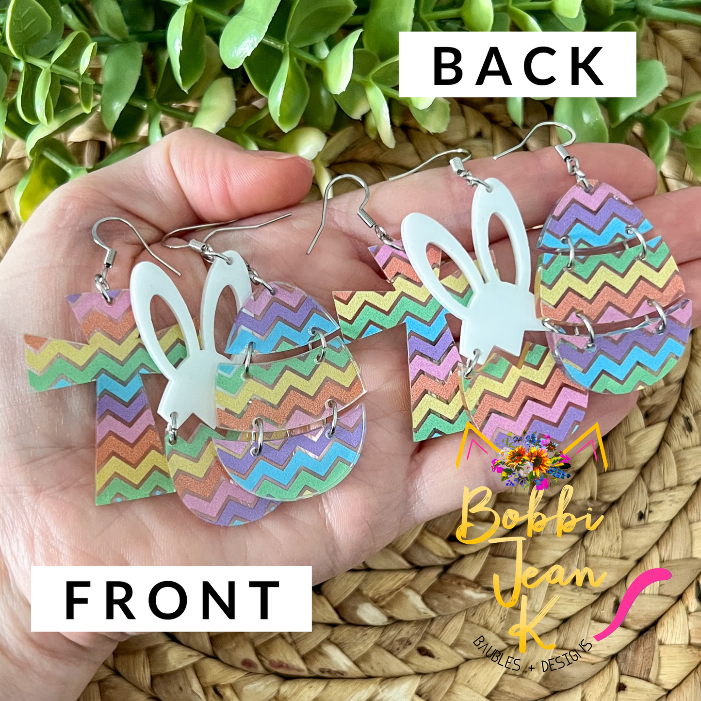 Pastel Chevron Acrylic Earrings: Choose From 3 Styles