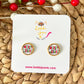 Merry & Bright Glass Studs 12mm: OPEN ITEM TO CHOOSE SILVER OR GOLD SETTINGS