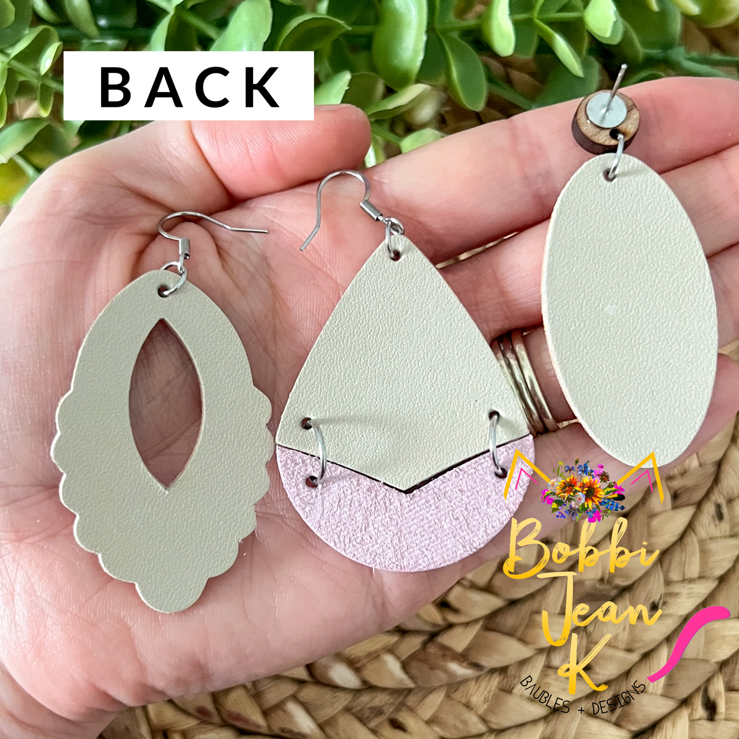 Peony Floral Cork on Leather Earrings: Choose From 3 Styles - LAST CHANCE