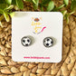 Soccer Ball (Style 1) Glass Studs 12mm: Choose Silver or Gold Settings