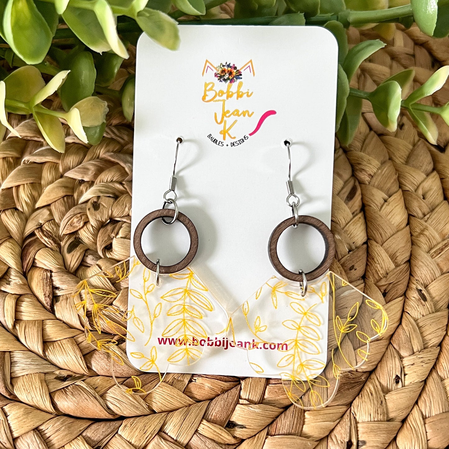 Scalloped Vines Acrylic Earrings: Choose From 3 Colors - LAST CHANCE