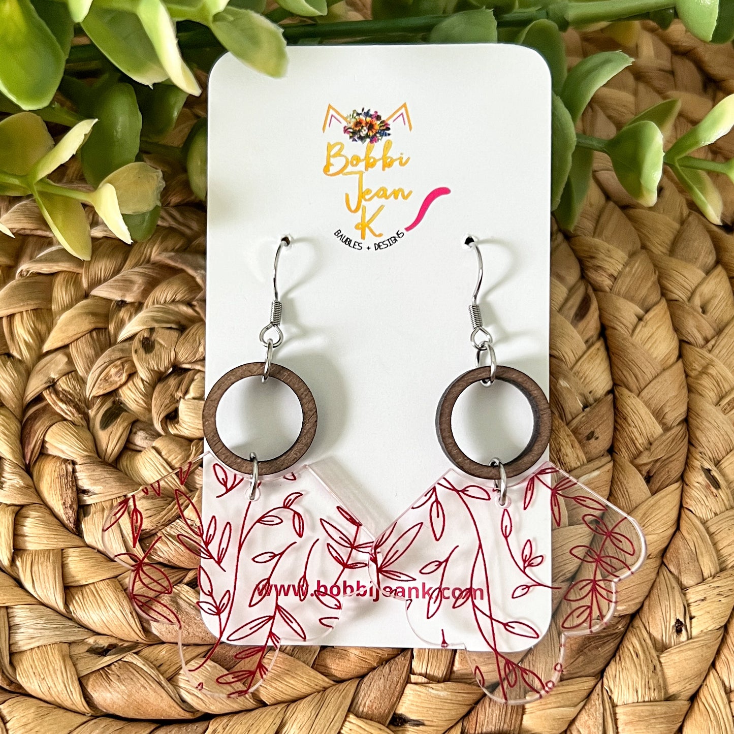 Scalloped Vines Acrylic Earrings: Choose From 3 Colors - LAST CHANCE