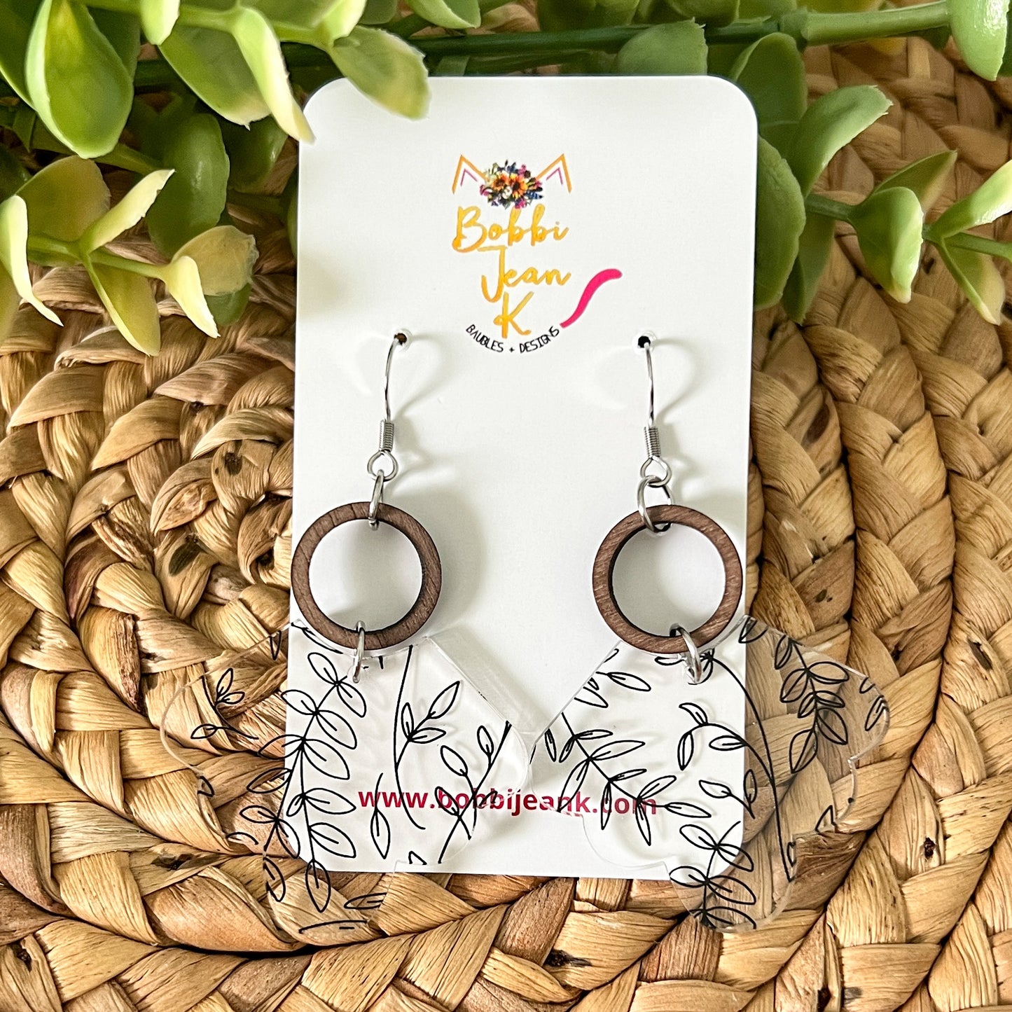 Scalloped Vines Acrylic Earrings: Choose From 3 Colors - LAST CHANCE