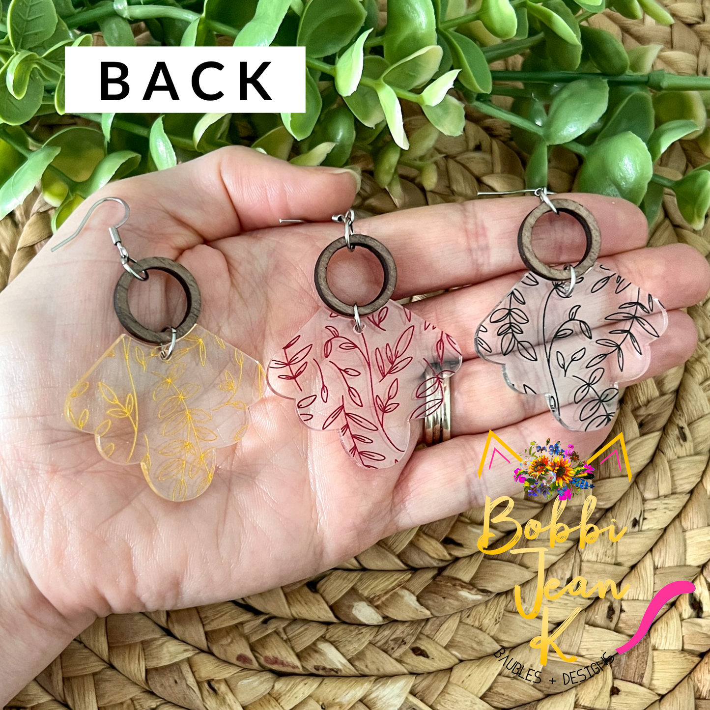 Scalloped Vines Acrylic Earrings: Choose From 3 Colors - LAST CHANCE