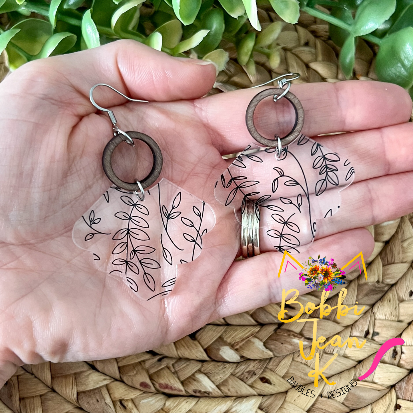 Scalloped Vines Acrylic Earrings: Choose From 3 Colors - LAST CHANCE