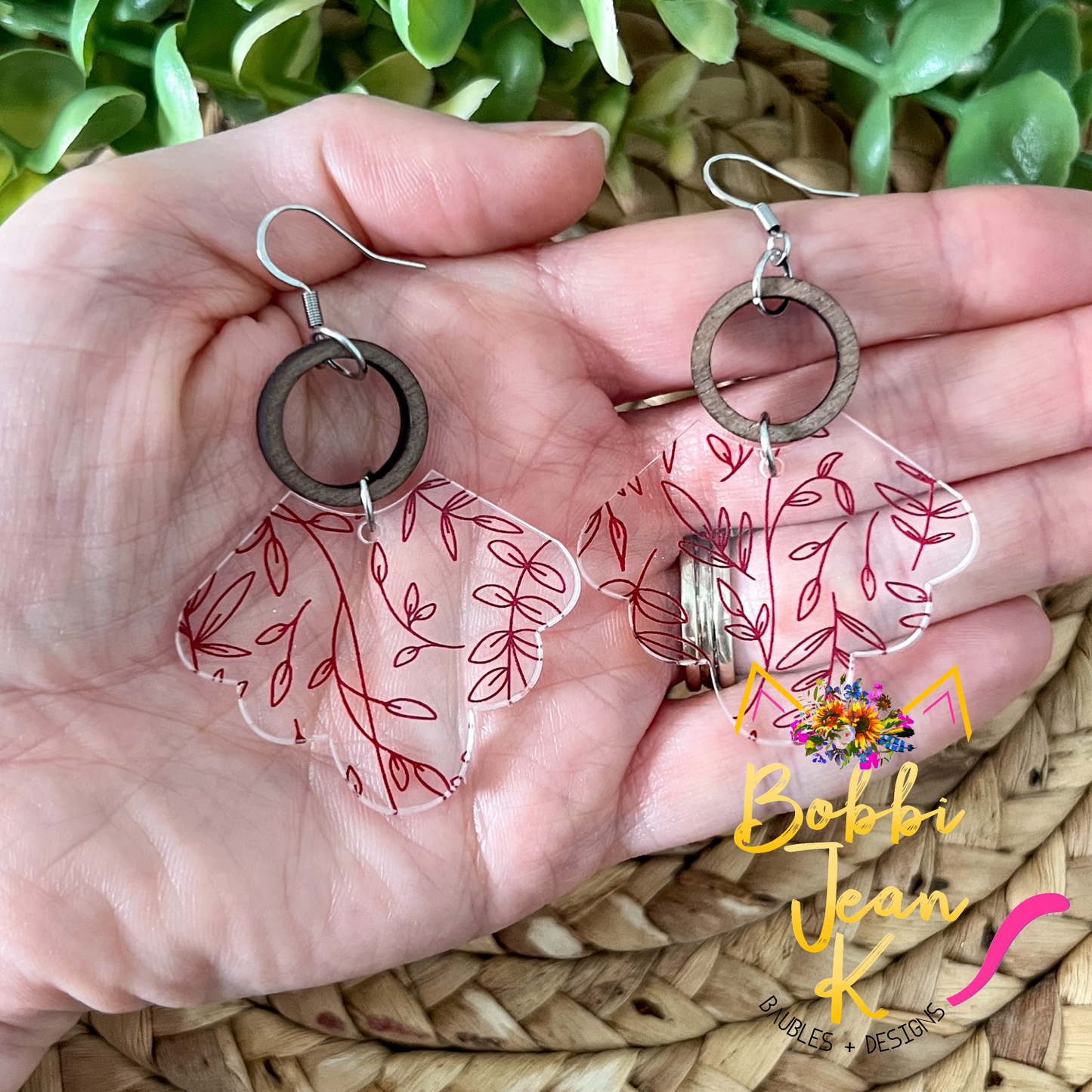 Scalloped Vines Acrylic Earrings: Choose From 3 Colors - LAST CHANCE