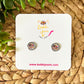 Colorful Turkey Glass Studs 8mm: OPEN ITEM TO CHOOSE SILVER OR GOLD SETTINGS