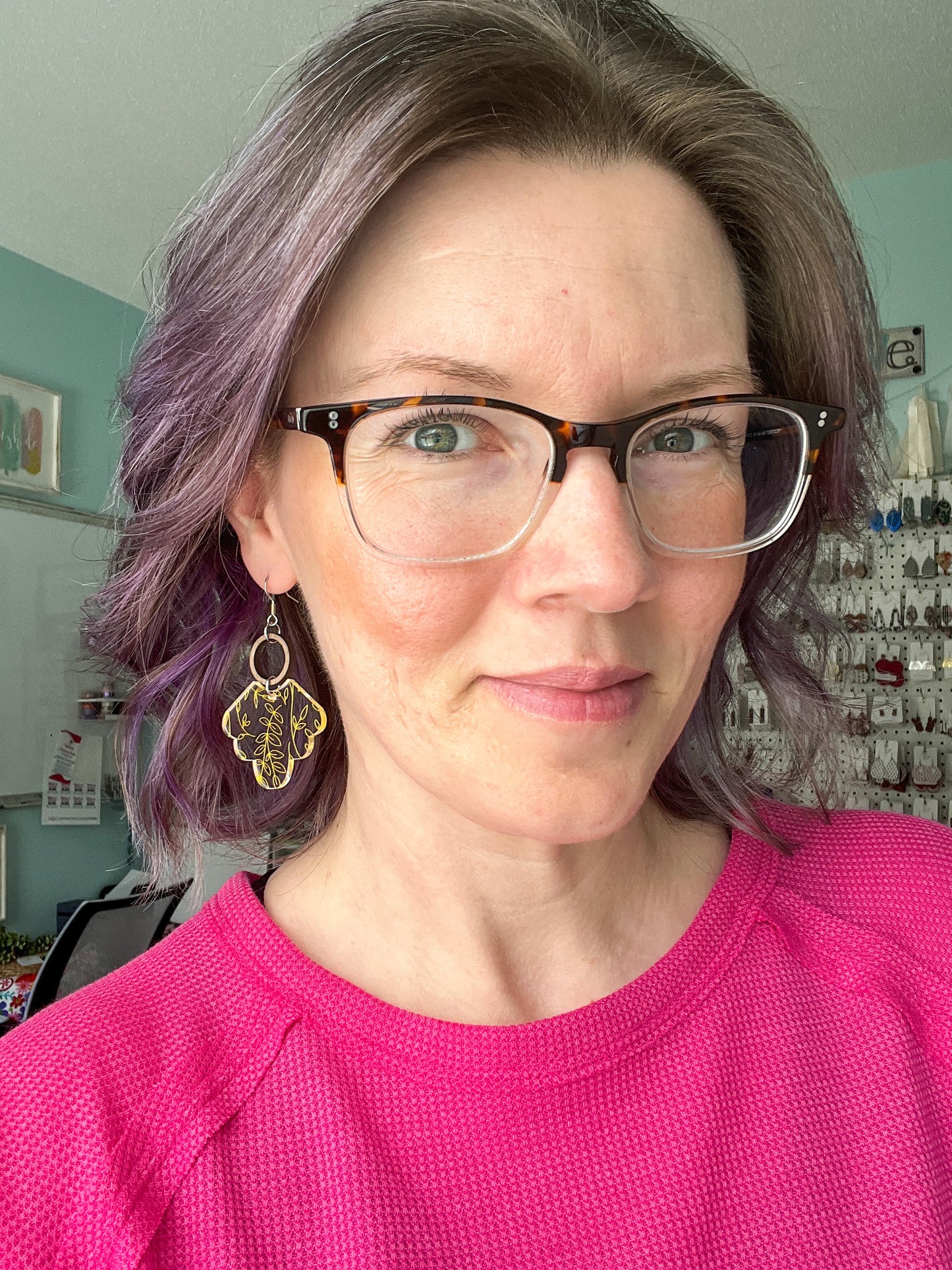 Scalloped Vines Acrylic Earrings: Choose From 3 Colors - LAST CHANCE