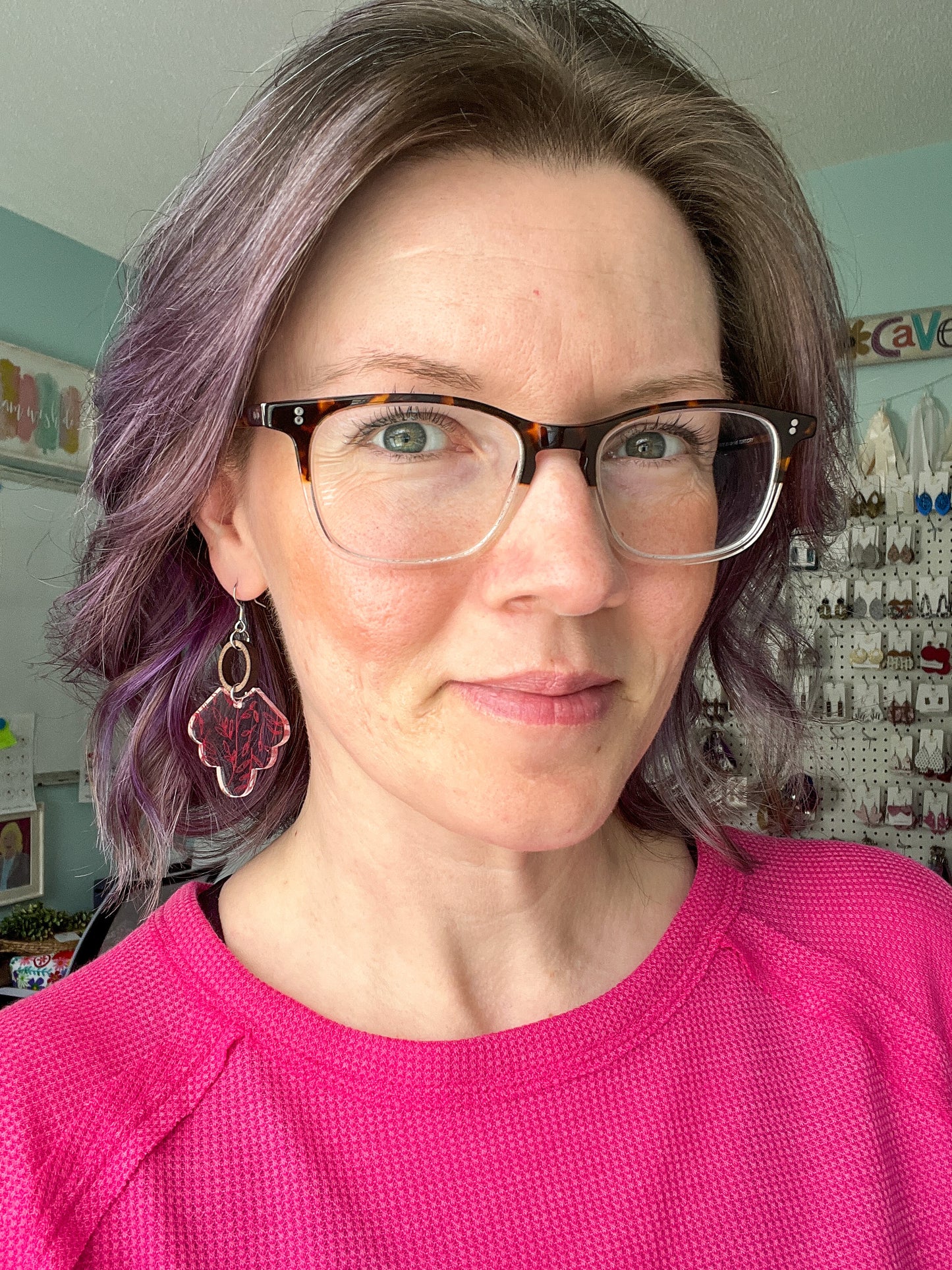 Scalloped Vines Acrylic Earrings: Choose From 3 Colors - LAST CHANCE