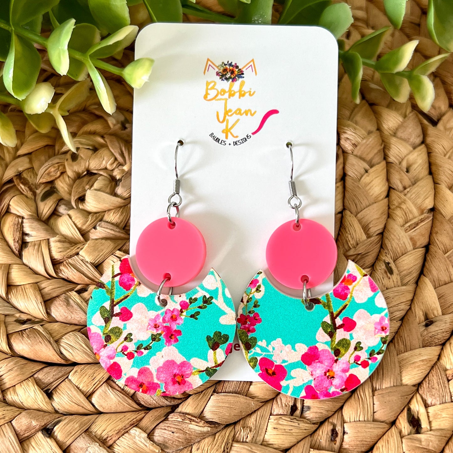 Cherry Blossom Acrylic Earrings: Choose From 2 Styles - LAST CHANCE