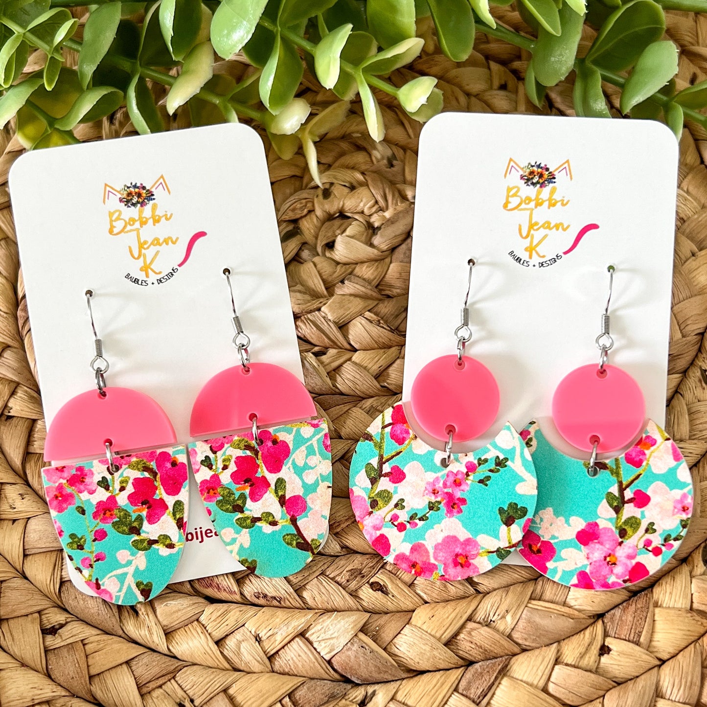 Cherry Blossom Acrylic Earrings: Choose From 2 Styles - LAST CHANCE