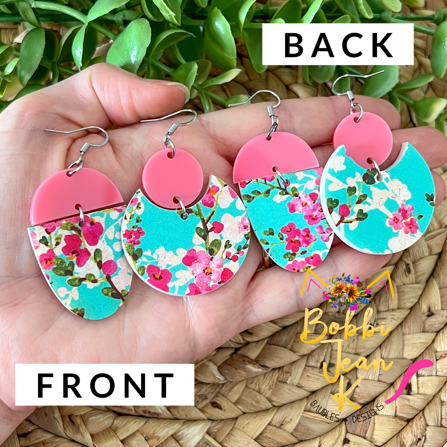 Cherry Blossom Acrylic Earrings: Choose From 2 Styles - LAST CHANCE