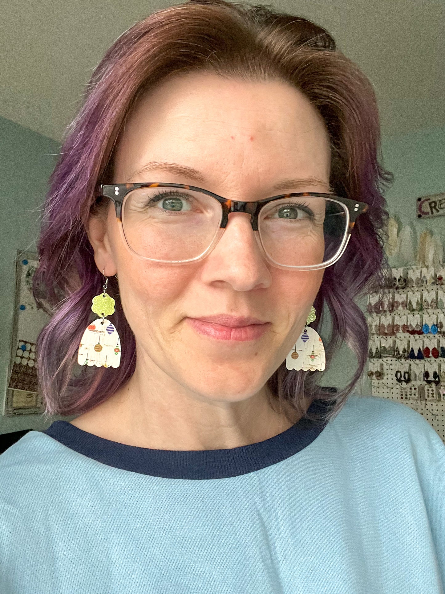 Holiday Gnomes Toboggan & Mitten Cork on Leather Earrings - ONLY ONE TOBOGGAN LEFT