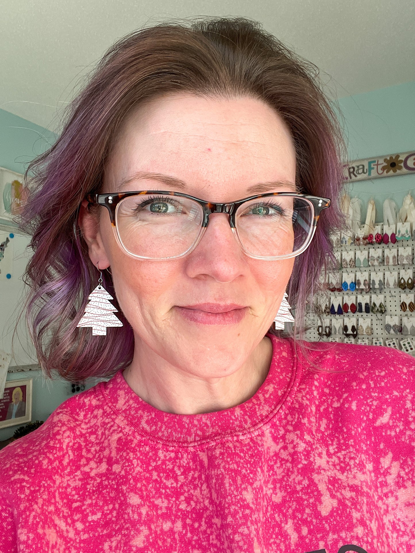 Holiday Snack Cake Wood Earrings: Choose From Dangle or Stud Options