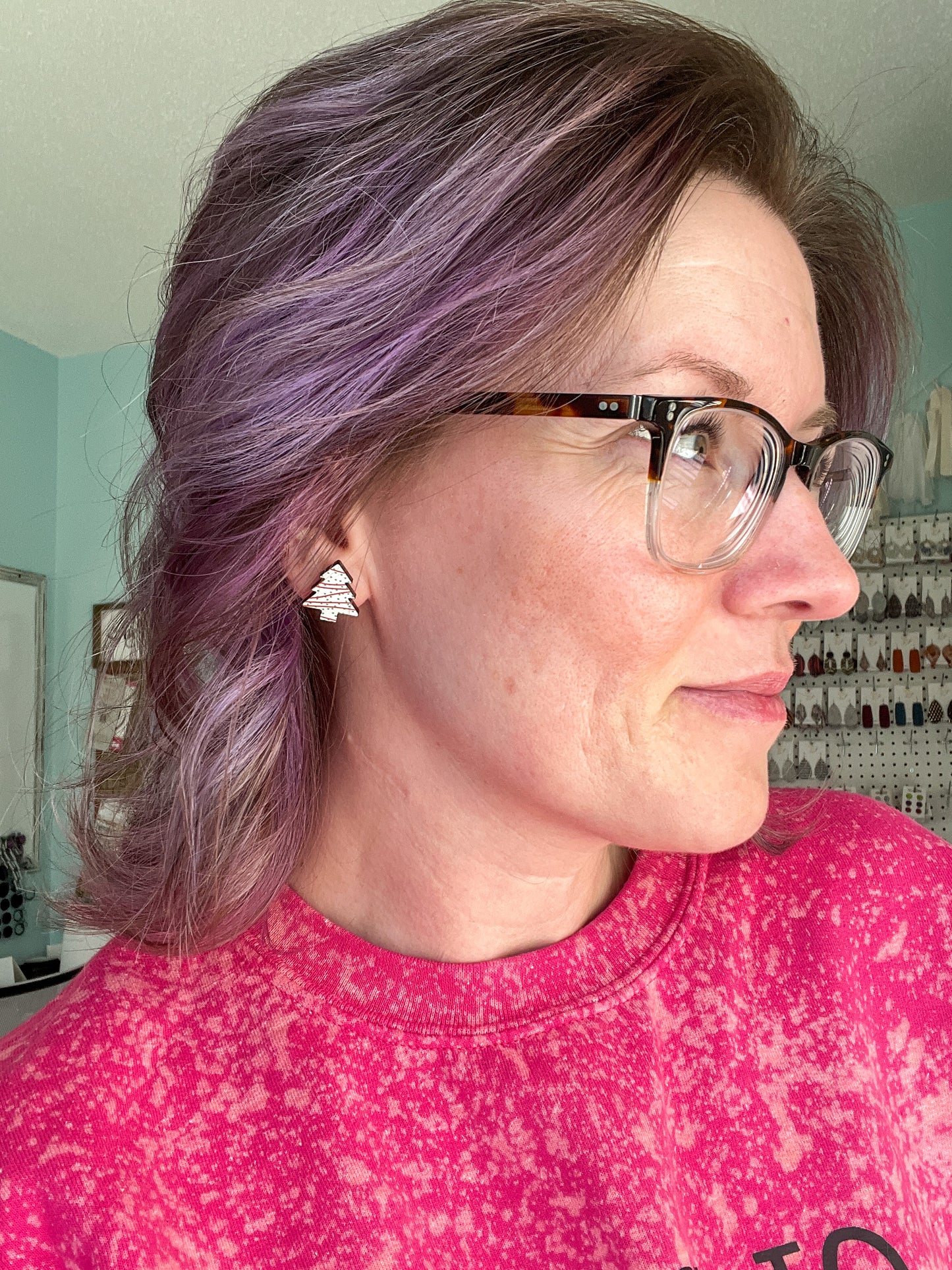 Holiday Snack Cake Wood Earrings: Choose From Dangle or Stud Options