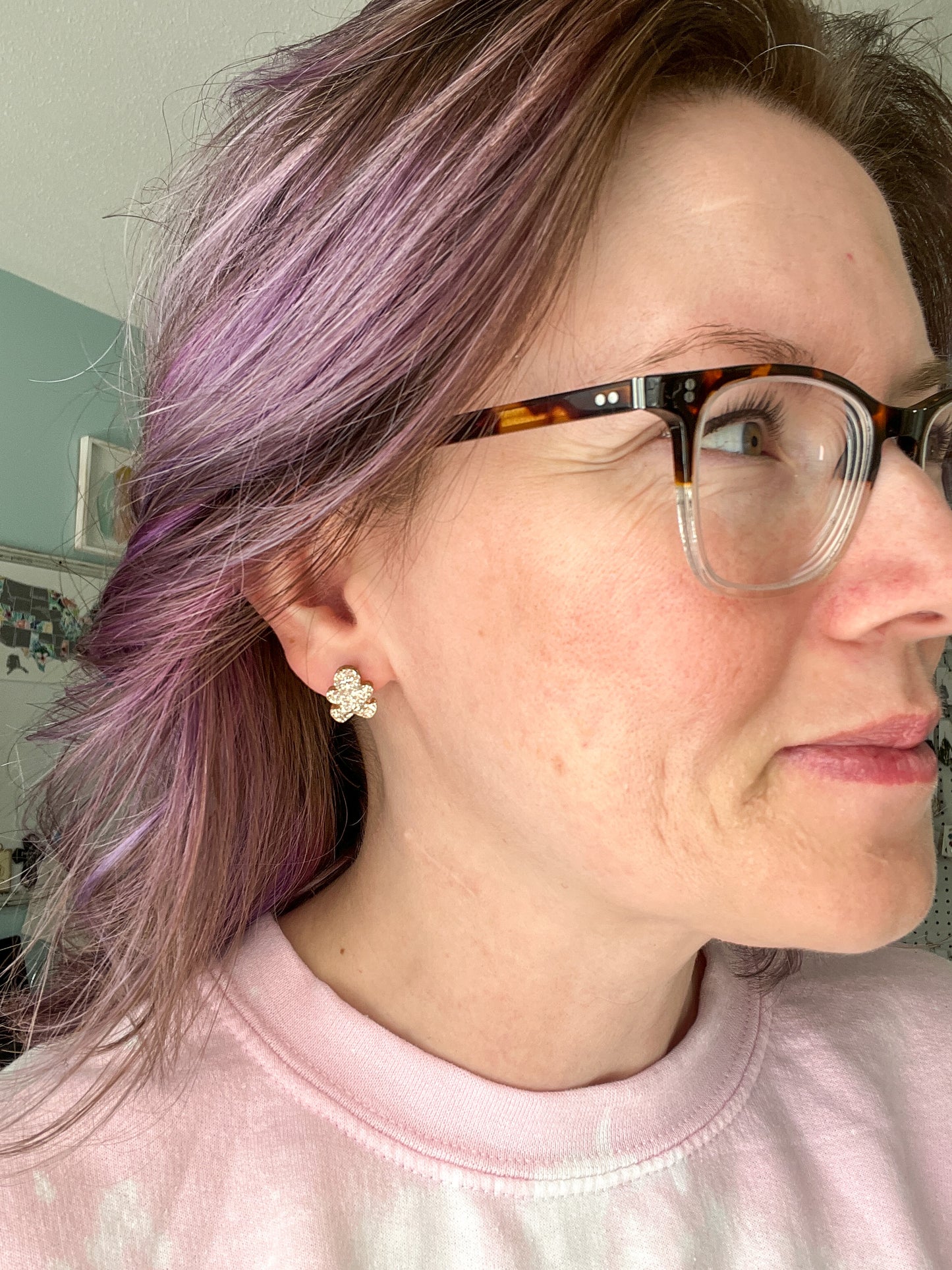 Gingerbread Men Glittered Acrylic Studs: Choose From Topaz or Silver