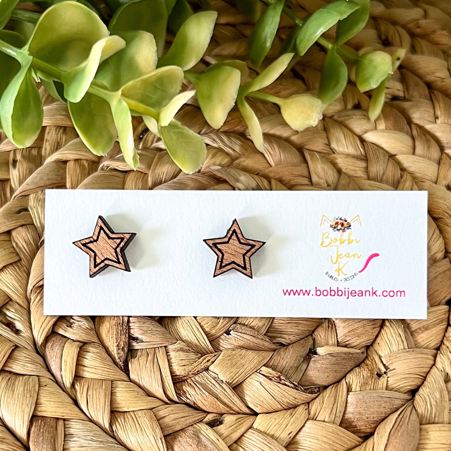 Wood Star Studs: Choose From 3 Wood Options