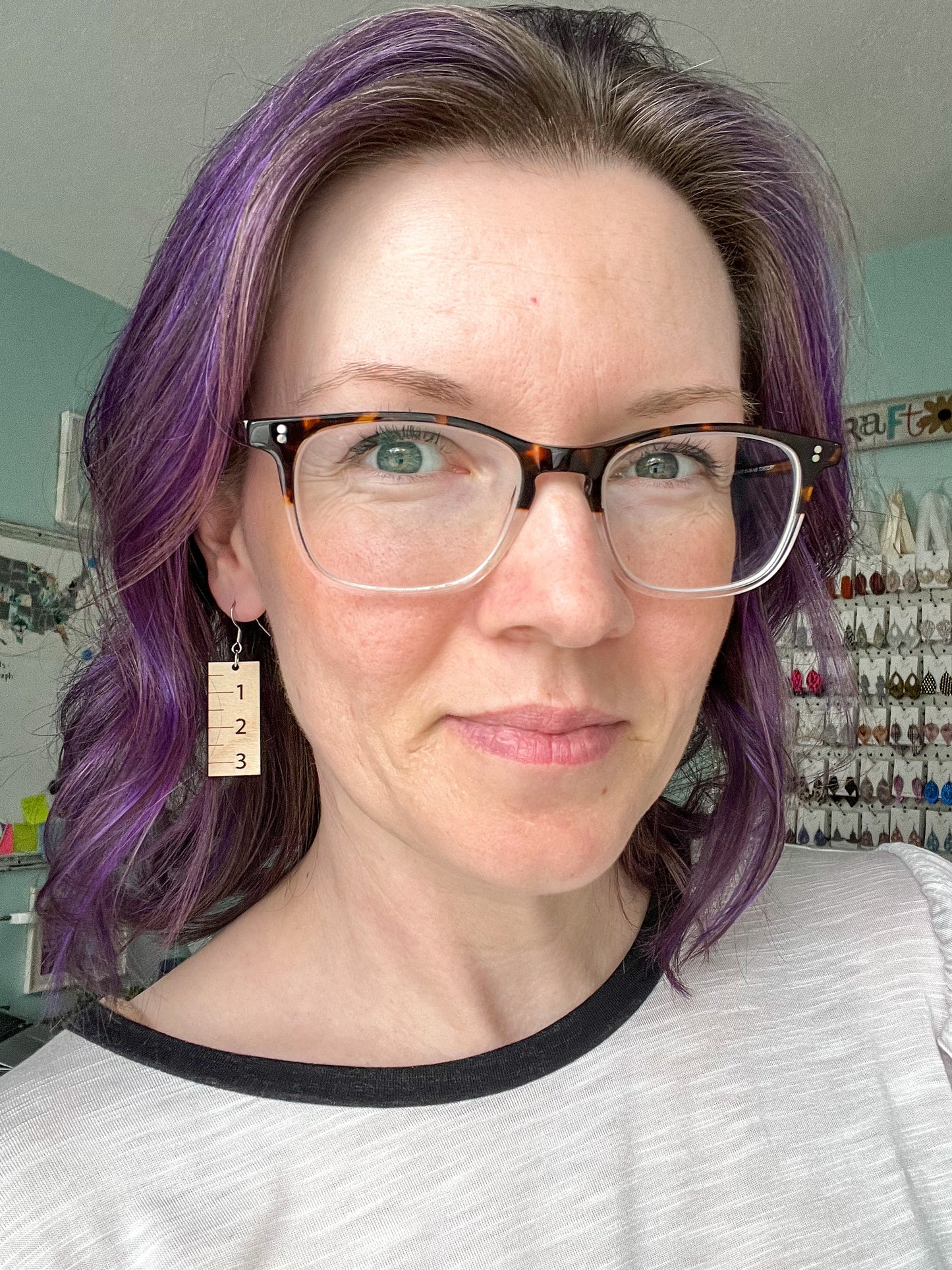 Ruler Wood Earrings: Choose From 2 Wood Options