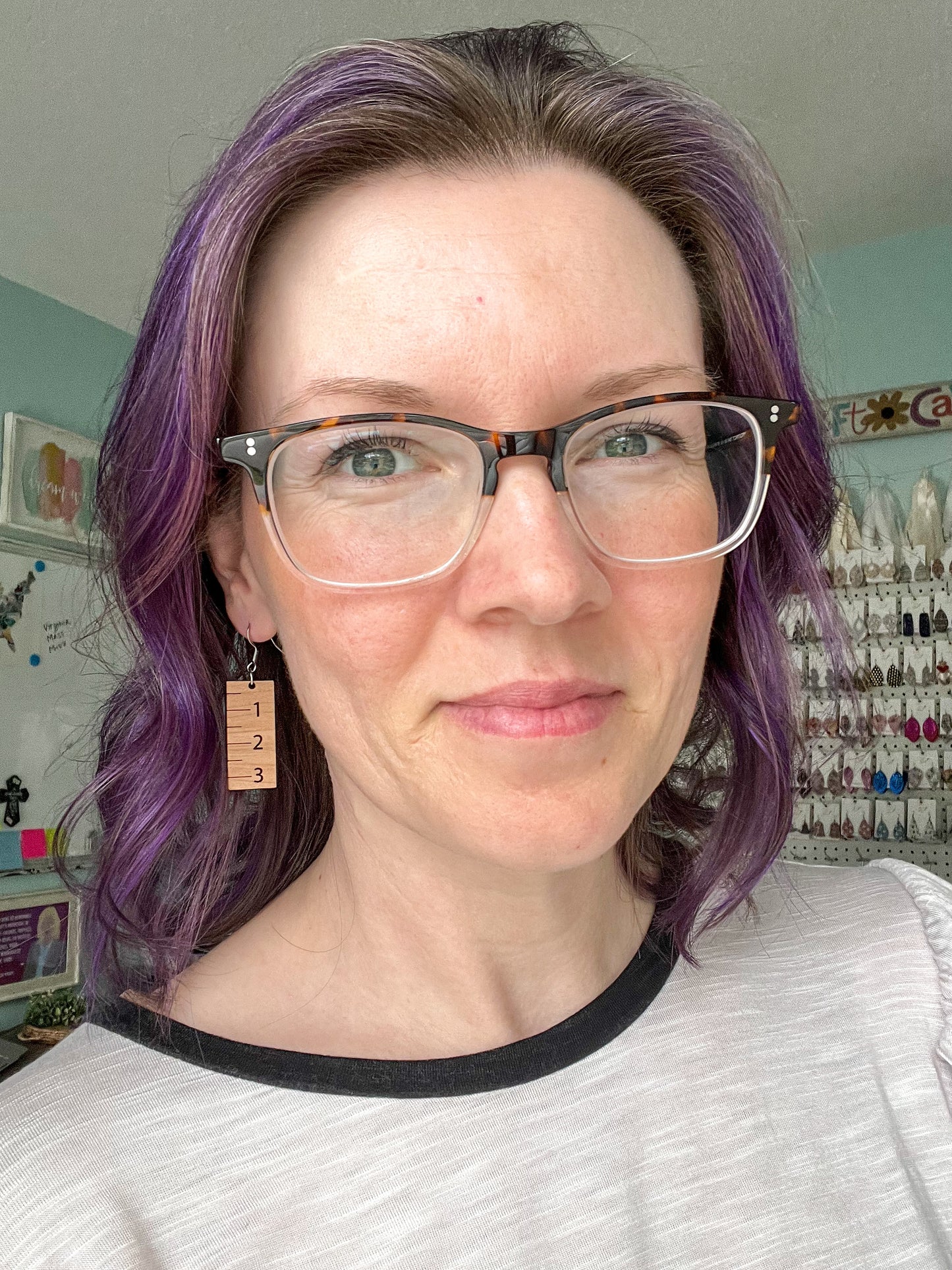 Ruler Wood Earrings: Choose From 2 Wood Options