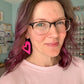 Infused Glitter Heart Cutout Leather Earrings: Choose From 4 Colors