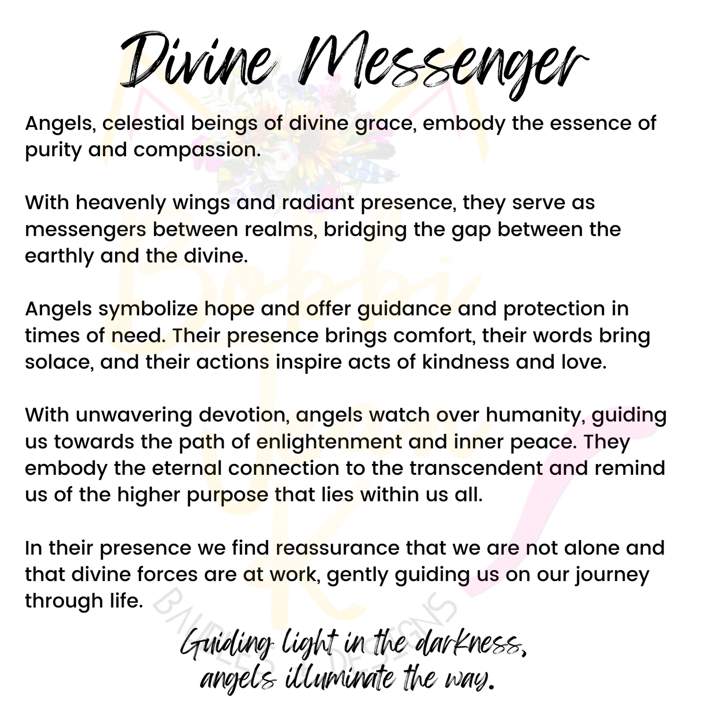 Angel "Divine Messenger" Wood Story Ornament