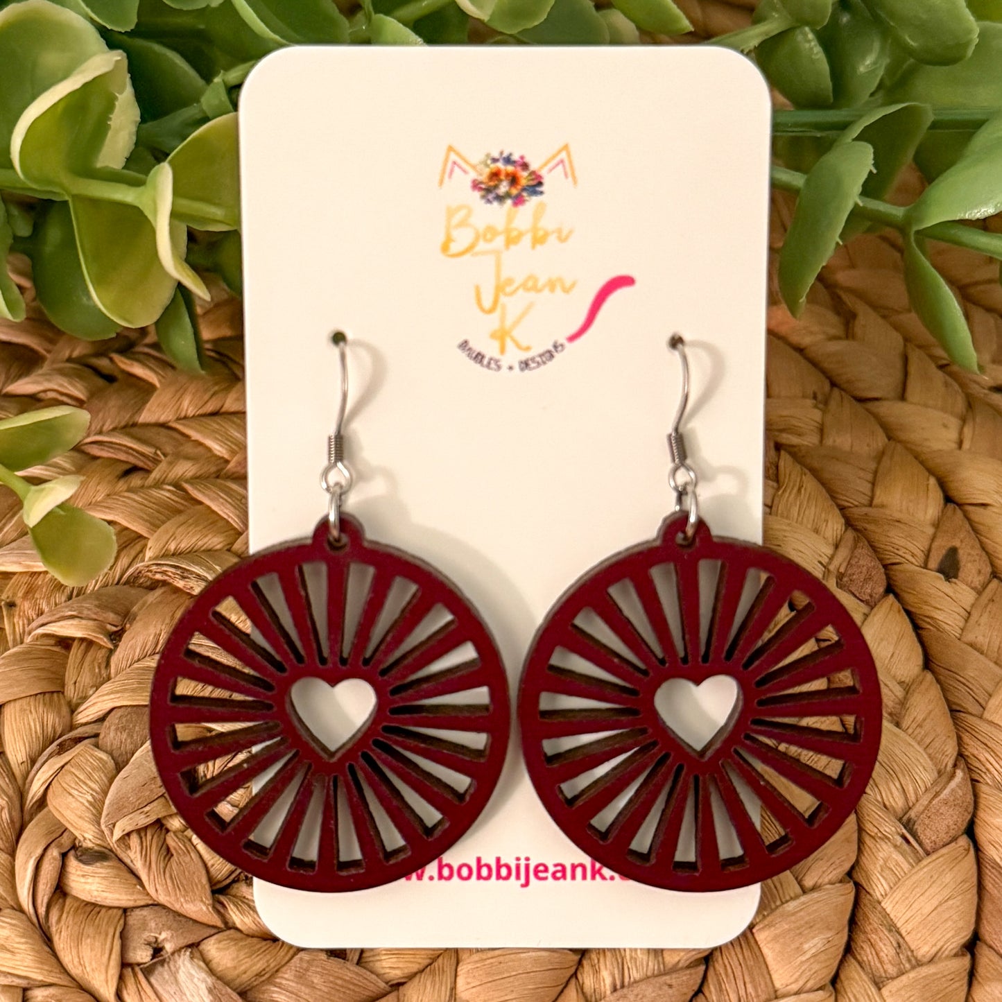 Heart Sunburst Earrings: Choose From 2 Colors