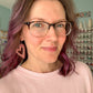 Infused Glitter Heart Cutout Leather Earrings: Choose From 4 Colors