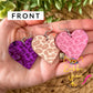 Mirrored Acrylic Engraved Leopard Heart Earrings: Choose From 3 Colors