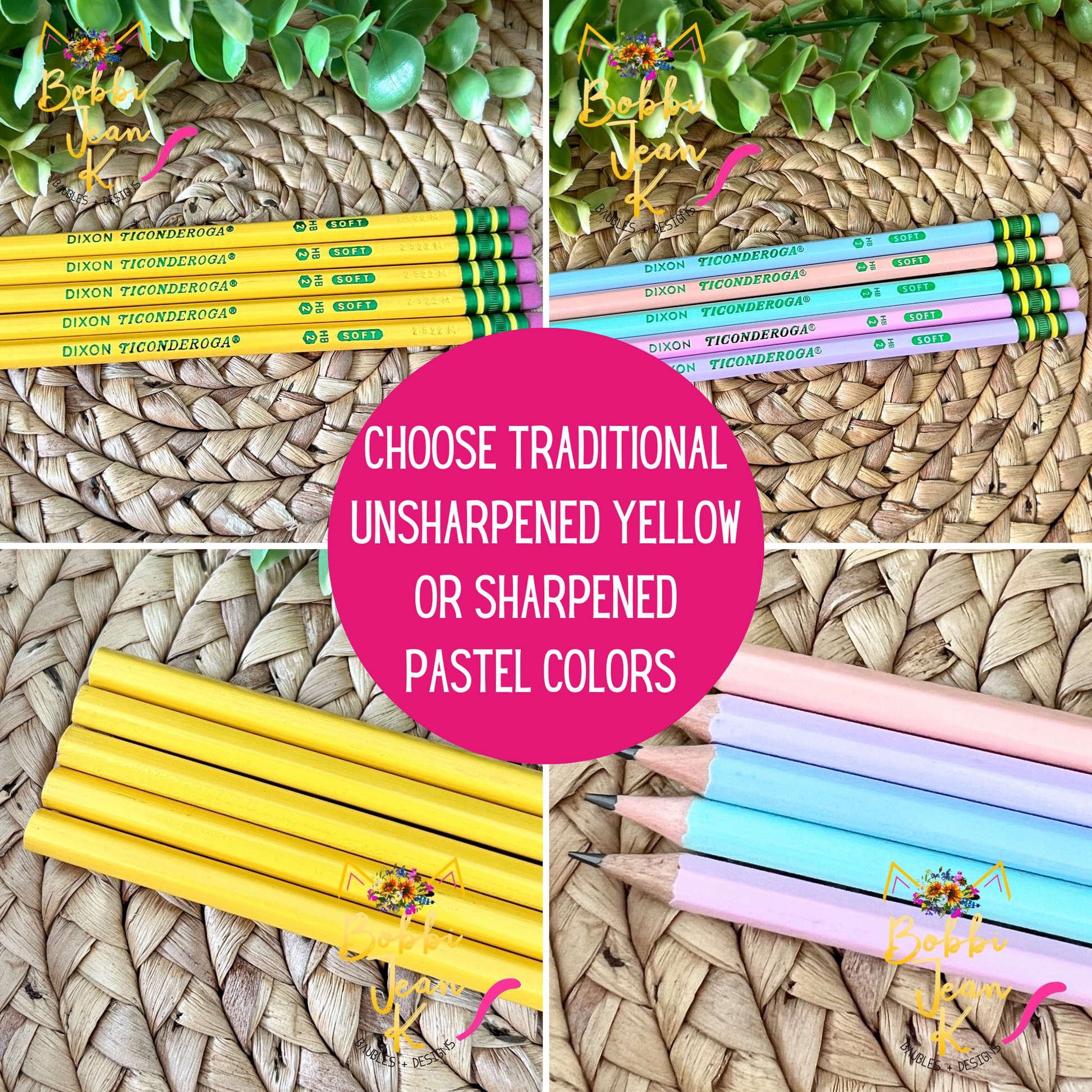 Personalized Pastel Ticonderoga Pencils - Laser Engraved – ThingsKatieMakes