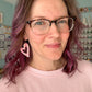 Infused Glitter Heart Cutout Leather Earrings: Choose From 4 Colors